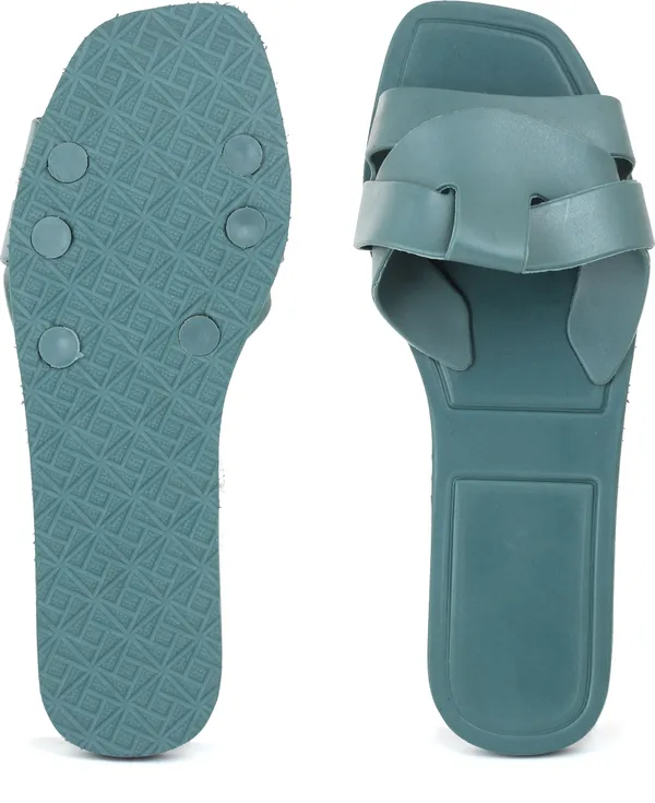 Soft_Sole_Green_Tpr_Synthetic_Leather_Slide_Sandal_For_Women