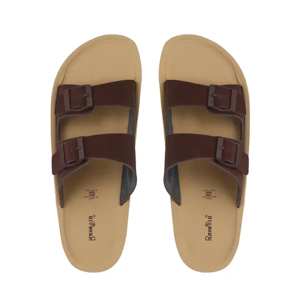 Brown_Synthetic_Leather_Upper_Eva_Midsole_Rubber_Outsole_Flat_Slip-on_Sandals_For_Men