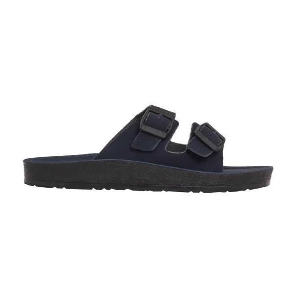 Navy_Blue_Synthetic_Leather_Upper_Eva_Midsole_Rubber_Outsole_Flat_Slip-on_Sandals_For_Men