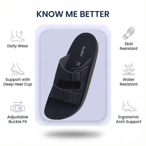 Navy_Blue_Synthetic_Leather_Upper_Eva_Midsole_Rubber_Outsole_Flat_Slip-on_Sandals_For_Men