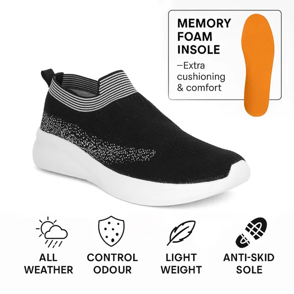 Black_Knit_Upper_With_Memory_Foam_Sole_Flat_Walking_Shoes_For_Men