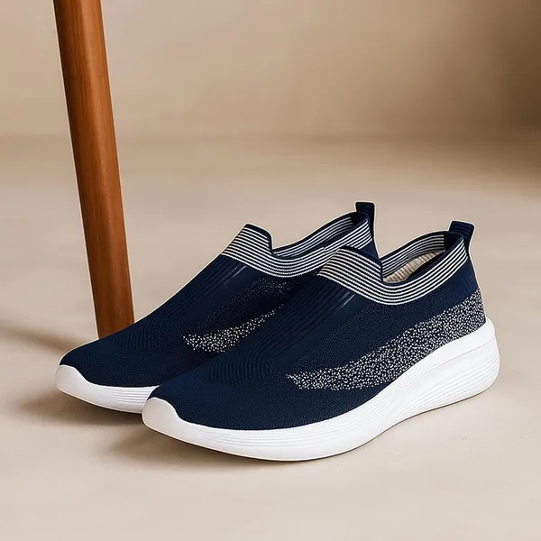 Navy_Blue_Knit_Upper_With_Memory_Foam_Sole_Flat_Walking_Shoes_For_Men