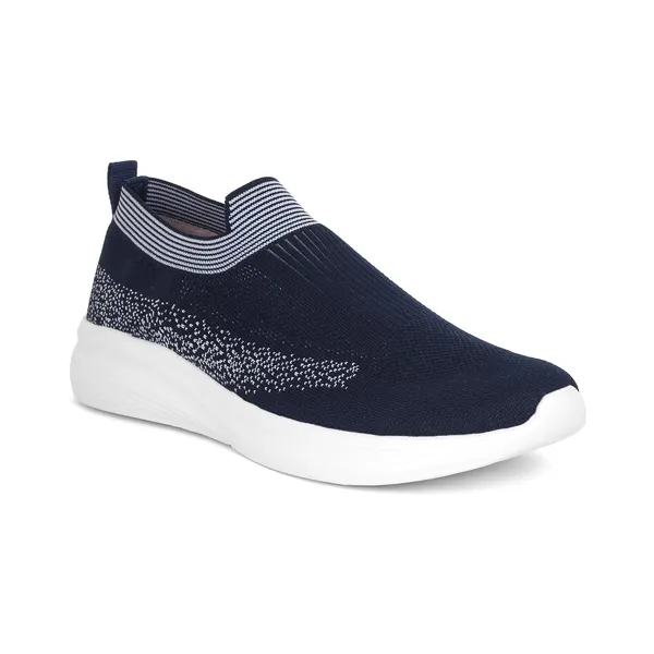 Navy_Blue_Knit_Upper_With_Memory_Foam_Sole_Flat_Walking_Shoes_For_Men