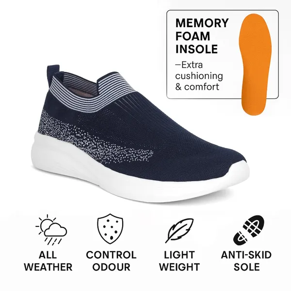 Navy_Blue_Knit_Upper_With_Memory_Foam_Sole_Flat_Walking_Shoes_For_Men