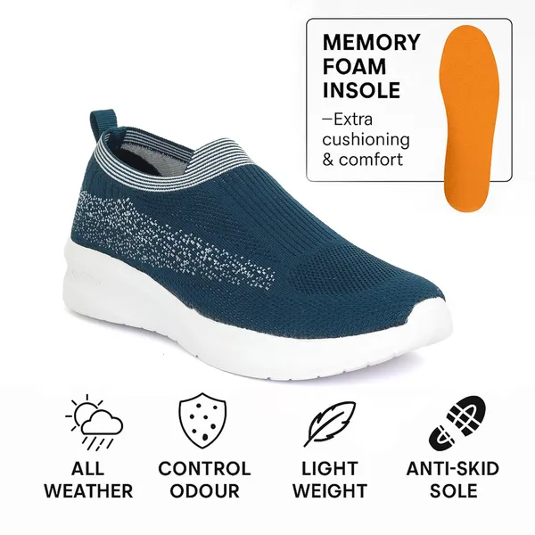 Teal_Knit_Upper_With_Memory_Foam_Sole_Flat_Walking_Shoes_For_Men