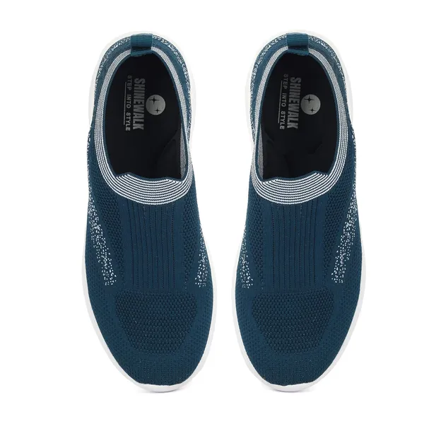 Teal_Knit_Upper_With_Memory_Foam_Sole_Flat_Walking_Shoes_For_Men