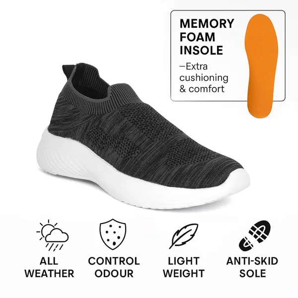 Black_Knit_Upper_With_Memory_Foam_Sole_Flat_Walking_Shoes_For_Men