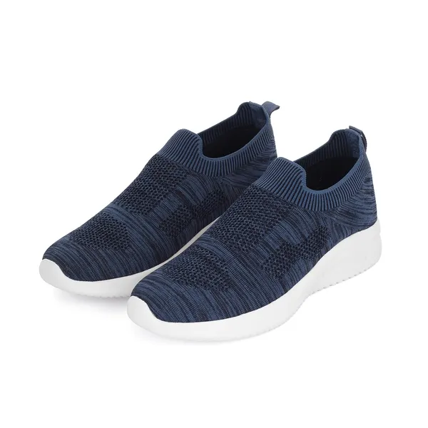 Navy_Blue_Knit_Upper_With_Memory_Foam_Sole_Flat_Walking_Shoes_For_Men