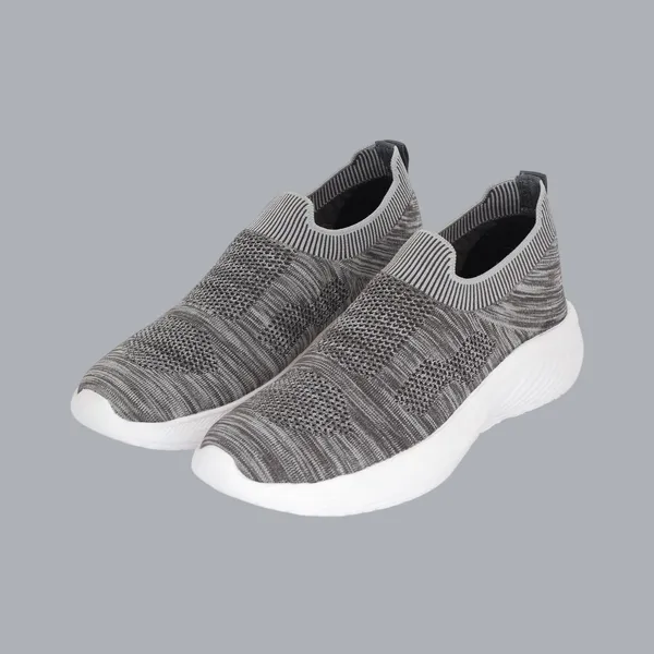 Dark_Gray_Knit_Upper_With_Memory_Foam_Sole_Flat_Walking_Shoes_For_Men
