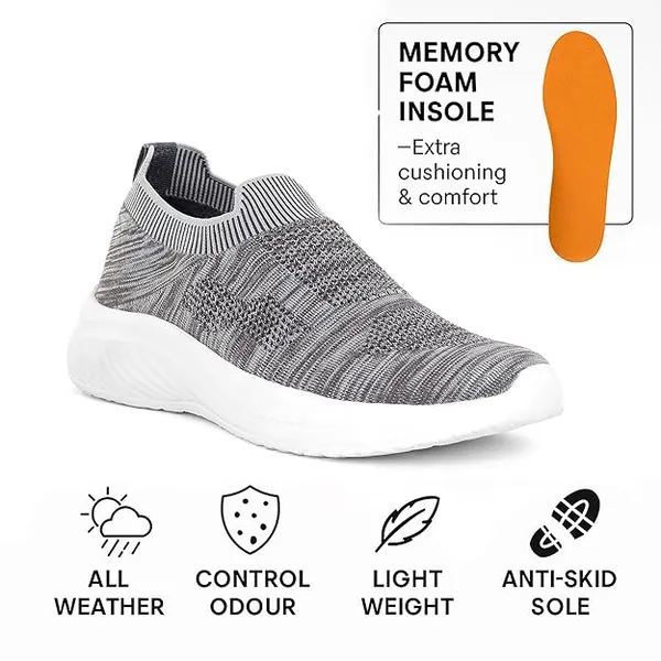 Dark_Gray_Knit_Upper_With_Memory_Foam_Sole_Flat_Walking_Shoes_For_Men