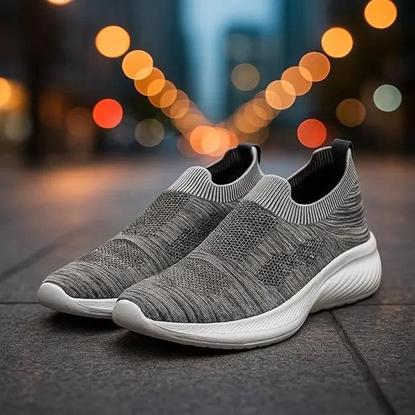 Dark_Gray_Knit_Upper_With_Memory_Foam_Sole_Flat_Walking_Shoes_For_Men