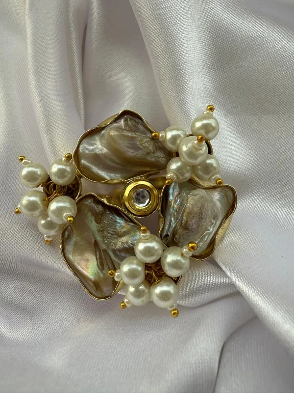 Multicolor_Gold_Plated_Brass_Ring_with_mother_of_pearl_For_Women