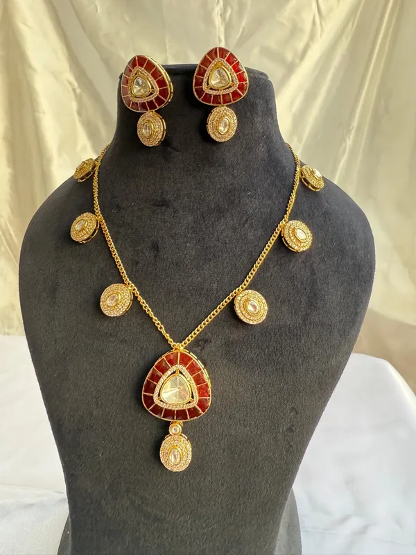 Red_And_Gold_Plated_Brass_Necklace_Set_With_Pearl_Jhumkas_For_Women
