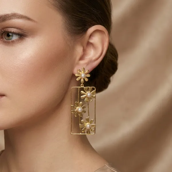 Golden_And_White_Plated_Brass_Drop_Earrings_For_Women