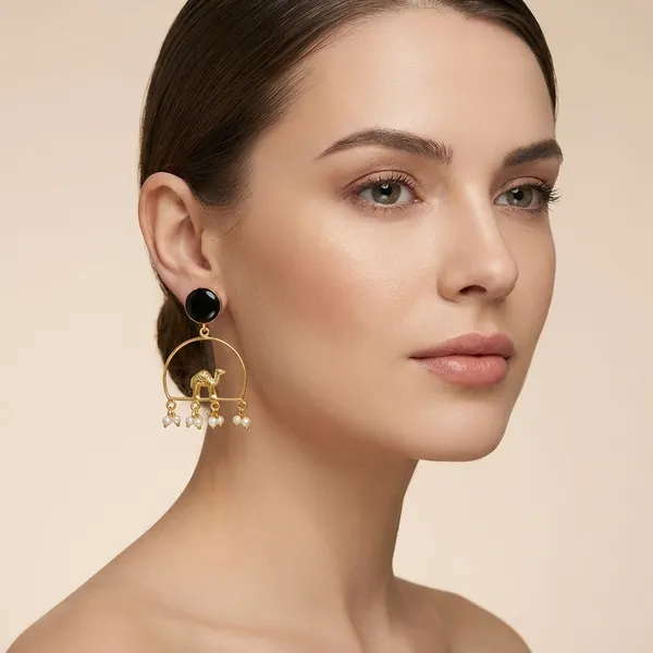 Black_And_Gold_Plated_Brass_Hoop_Earrings_For_Women
