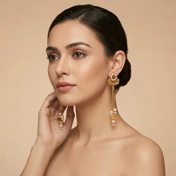 White_And_Gold_Plated_Brass_Kashmiri__Earrings_with_moissanite_kundan_For_Women