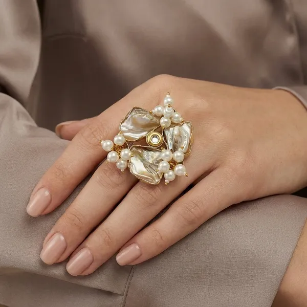 Multicolor_Gold_Plated_Brass_Ring_with_mother_of_pearl_For_Women