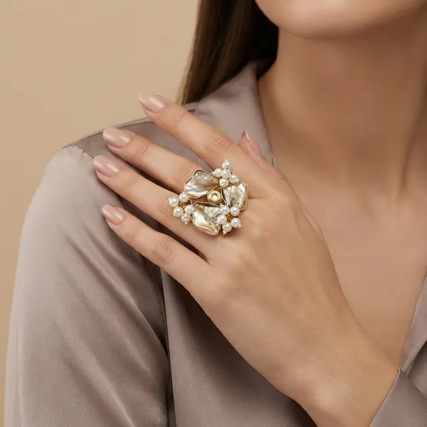 Multicolor_Gold_Plated_Brass_Ring_with_mother_of_pearl_For_Women