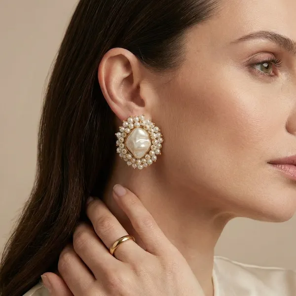 White_And_Gold_Plated_Brass_Earrings_For_Women
