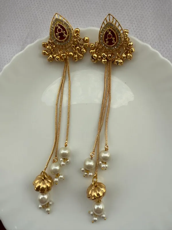 White_And_Gold_Plated_Brass_Kashmiri__Earrings_with_moissanite_kundan_For_Women