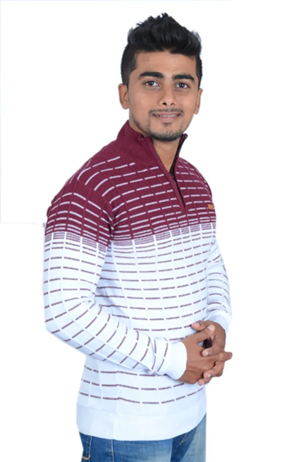 Maroon_And_White_Cotton_Blend_Premium_And_Elegant_Pullover_Sweatshirt_For_Men
