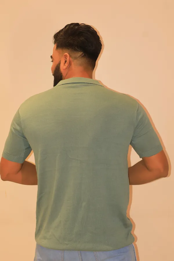 Sage_Green_Poly-Cotton_Knit_Premium_And_Elegant_Knit_Polo_T-Shirt_For_Men