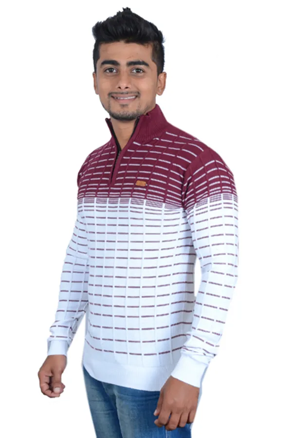 Maroon_And_White_Cotton_Blend_Premium_And_Elegant_Pullover_Sweatshirt_For_Men