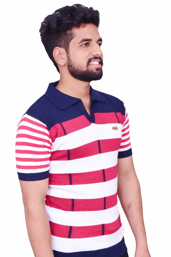 Navy_Blue_And_Pink_Cotton_Premium_And_Elegant_Polo_T-Shirt_For_Men