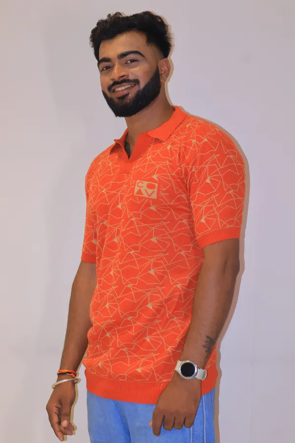 Orange_With_Blue_Cotton_Premium_And_Elegant_T-Shirt_For_Men