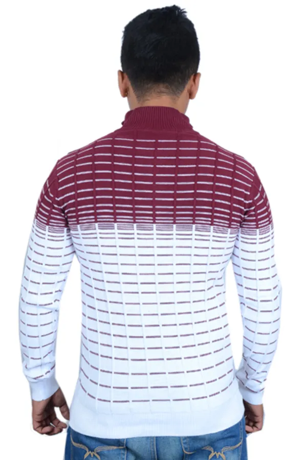 Maroon_And_White_Cotton_Blend_Premium_And_Elegant_Pullover_Sweatshirt_For_Men