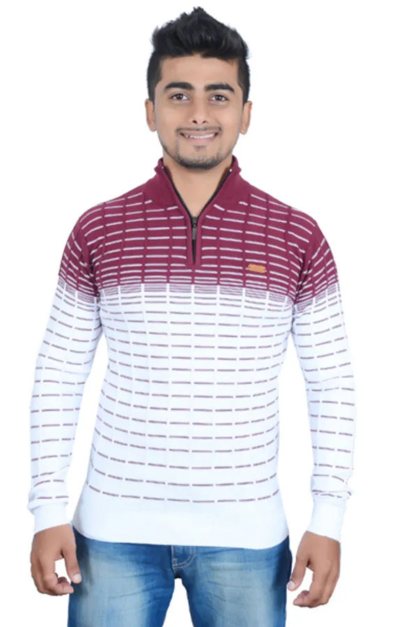 Maroon_And_White_Cotton_Blend_Premium_And_Elegant_Pullover_Sweatshirt_For_Men