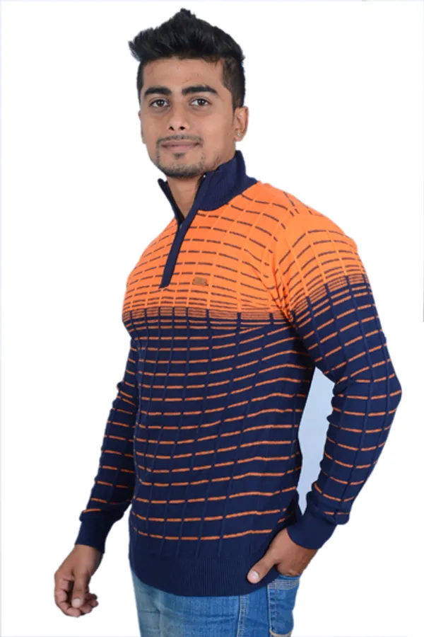 Navy_Blue_And_Orange_Wool_Blend_Premium_And_Elegant_High_Neck_Sweater_For_Men