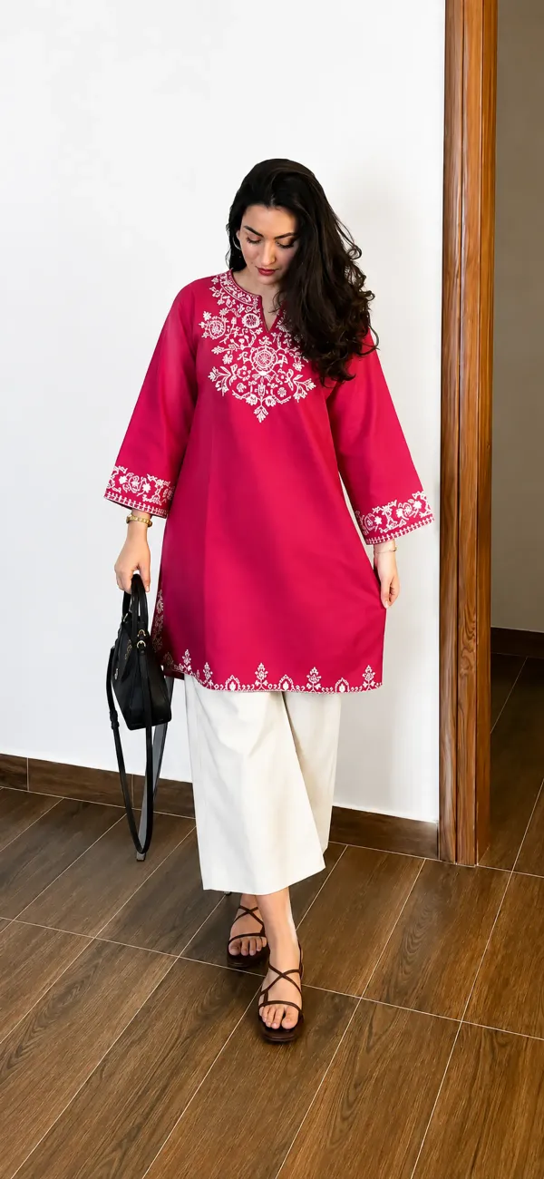 Pink_Cotton_Embroidered_Kurta_with_White_Pants_for_Women