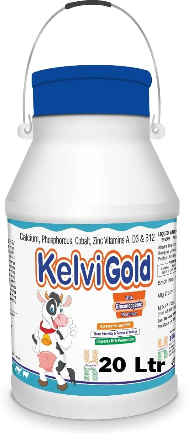 KELVIGOLD_Chelated_Liquid_Calcium_For_Cow/Buffalo/Sheep/Goat/Poultry/Horse/Fish/Dog/Cat/Pig