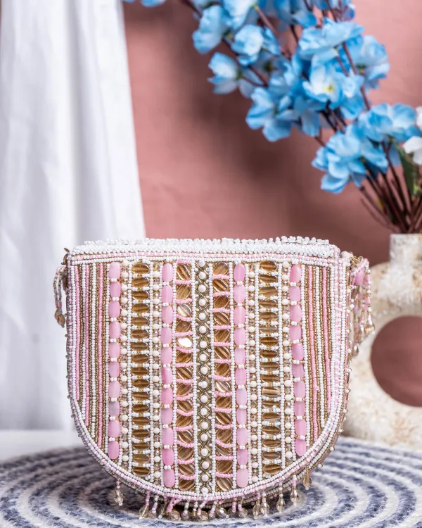 Aurela_Pastel_Pink_&_Gold_Beaded_Crescent_Clutch
