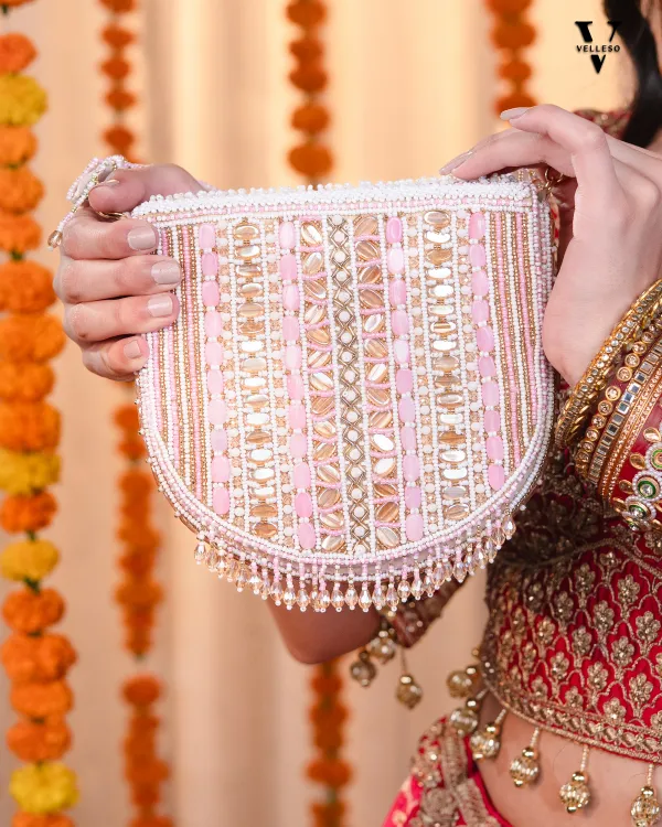 Aurela_Pastel_Pink_&_Gold_Beaded_Crescent_Clutch