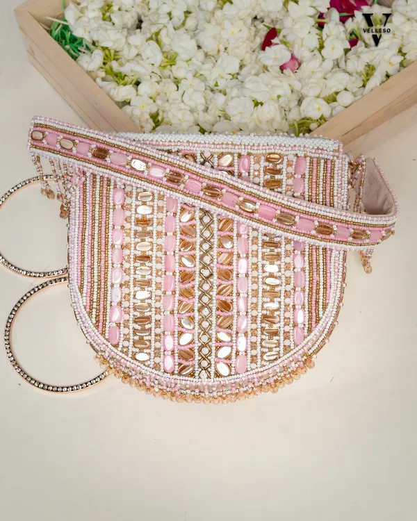 Aurela_Pastel_Pink_&_Gold_Beaded_Crescent_Clutch