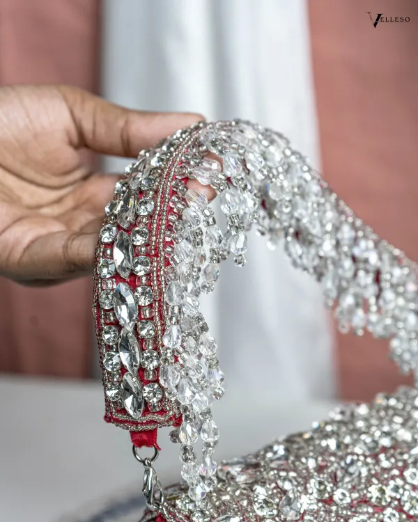 Velleso_Red_Avara_Crystal_Embellished_Flap_Over_Bag
