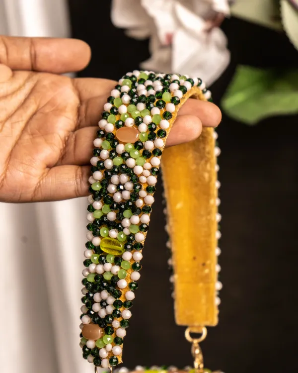 Ameira_Green_&_Nude_Crystal_Beaded_Box_Bag