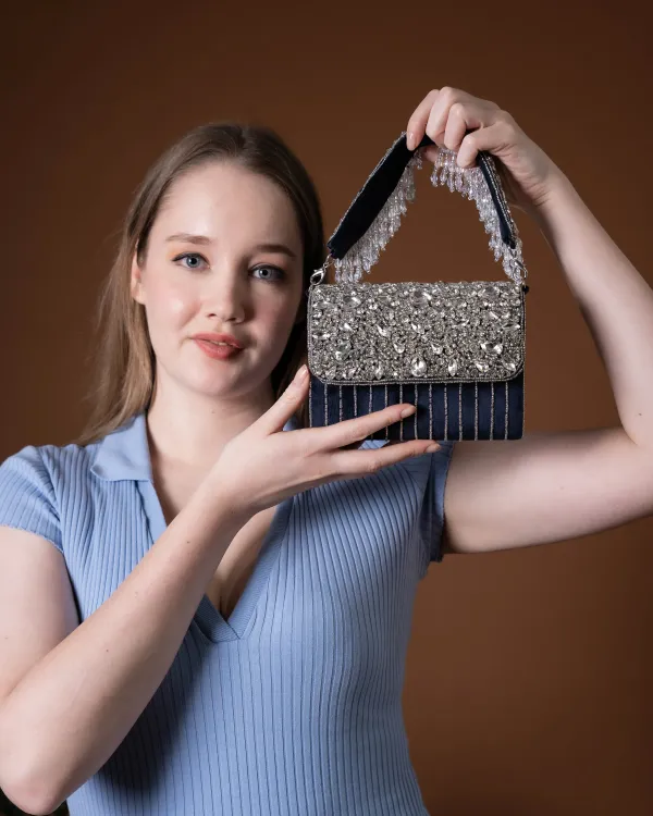 Velleso_Blue_Avara_Crystal_Embellished_Flap_Over_Bag