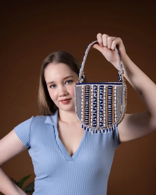 Aurela_Blue_&_Gold_Beaded_Crescent_Clutch