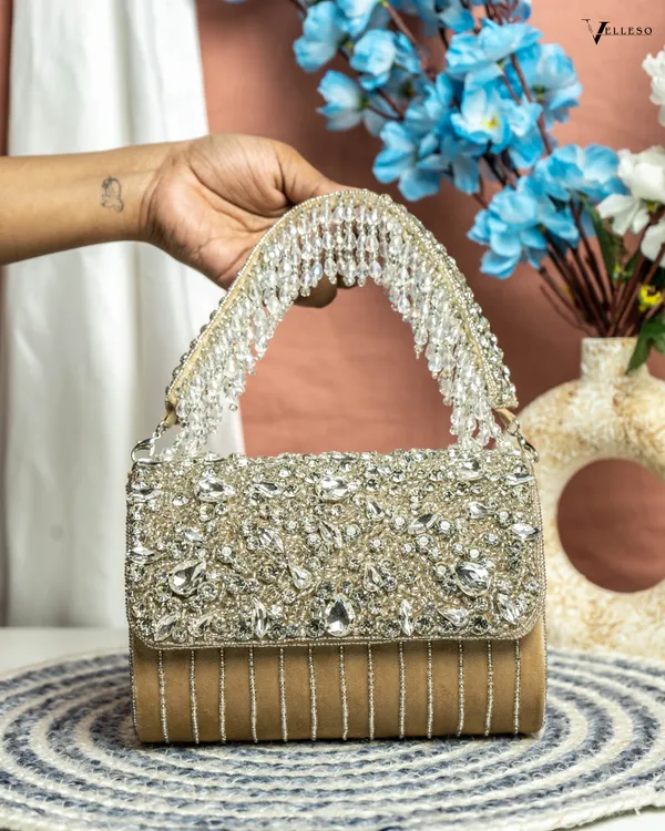 Velleso_Beige_Avara_Crystal_Embellished_Flap_Over_Bag