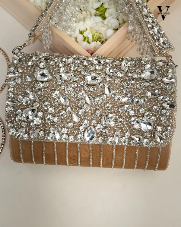 Velleso_Beige_Avara_Crystal_Embellished_Flap_Over_Bag