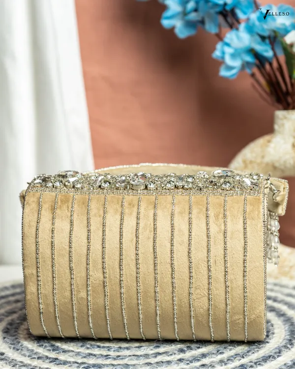 Velleso_Beige_Avara_Crystal_Embellished_Flap_Over_Bag