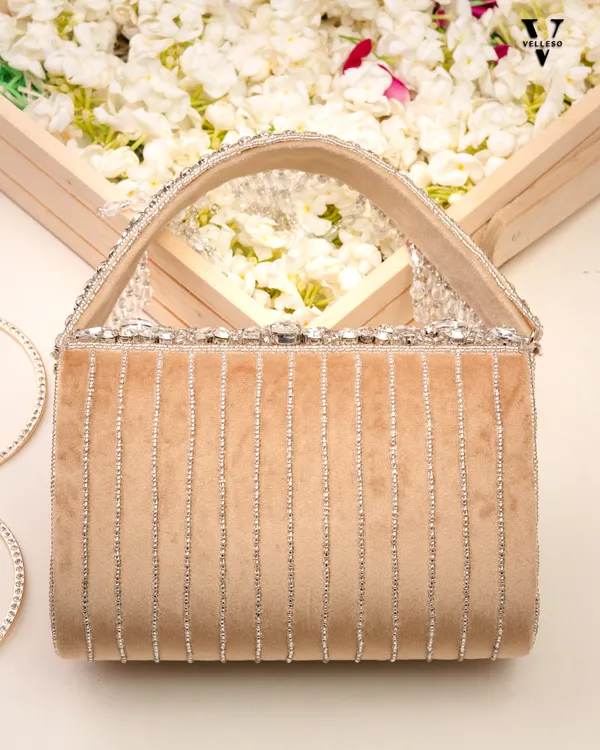 Velleso_Beige_Avara_Crystal_Embellished_Flap_Over_Bag