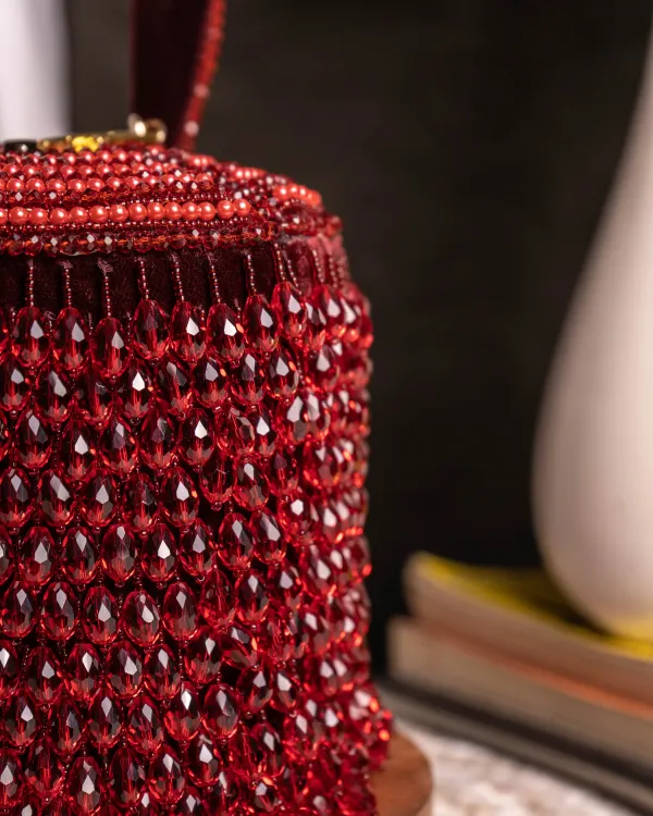 Ameira_Crimson_Red_Beaded_Box_Bag