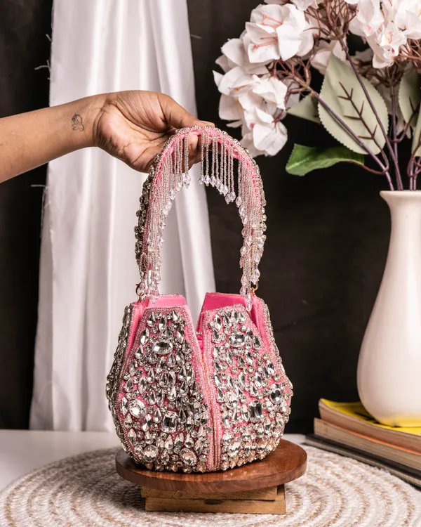 Noor_Pink_Crystal_Potli_–_Hand-Embellished_Velvet_Bag_with_Fringe_Handle
