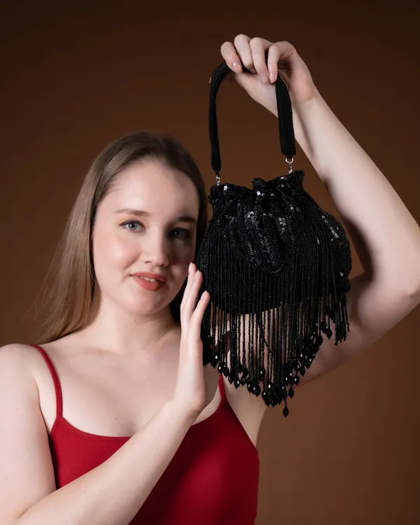 Sitara_Black_Fringe_Potli_–_Hand-Beaded_Party_Bag_with_Crystal_Tassels