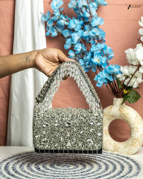 Velleso_Black_Avara_Crystal_Embellished_Flap_Over_Bag