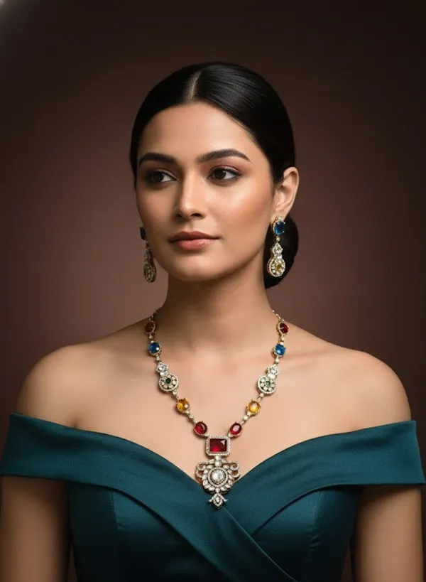 Multicolor_Brass_Necklace_Set_For_Women